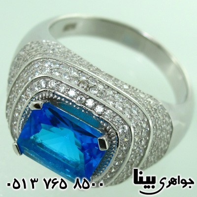 انگشتر توپاز تراش پله ای