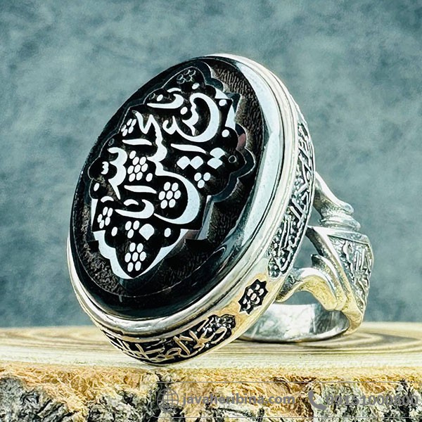 انگشتر حدید با حکاکی لیزری یاابا عبدالله الحسین _کد:33992