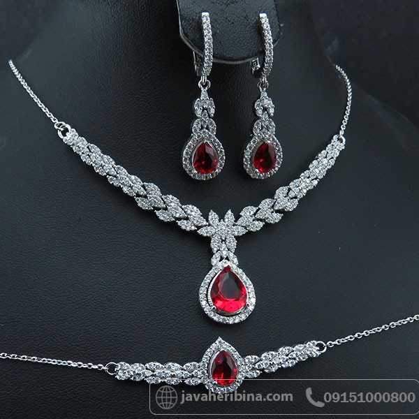 سرویس نقره طرح یاقوت سرخ بسیار فاخر و شیک _کد:34002