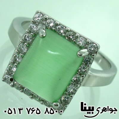 انگشتر سنگ ماه (مون استون) مربعی زنانه کلاسیک