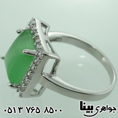 انگشتر سنگ ماه (مون استون) مربعی زنانه کلاسیک