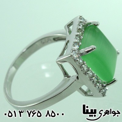 انگشتر سنگ ماه (مون استون) مربعی زنانه کلاسیک