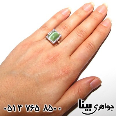 انگشتر سنگ ماه (مون استون) مربعی زنانه کلاسیک
