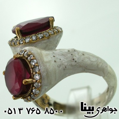 انگشتر جید مینا کاری
