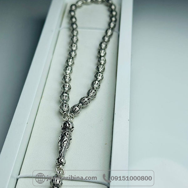تسبیح نقره ترک بسیار خاص و لوکس _کد:34121