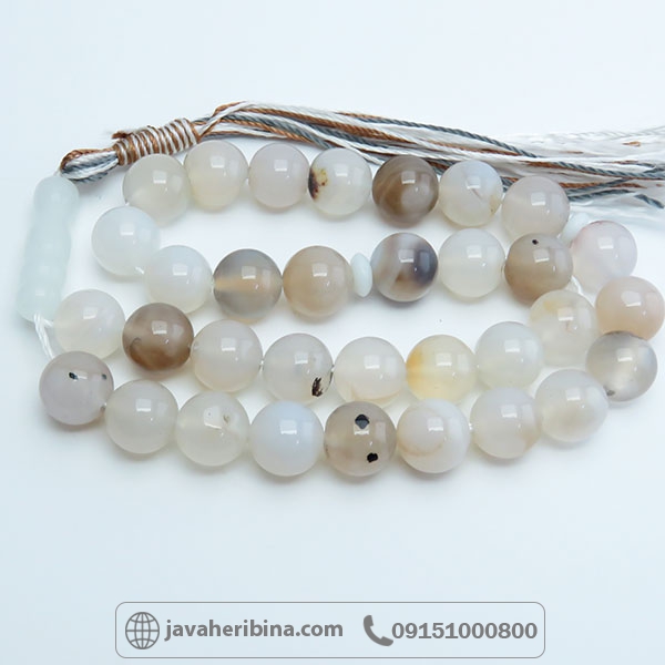 تسبیح عقیق شجری درشت بسیار شیک و زیبا _کد:34134