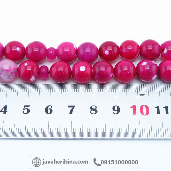 تسبیح عقیق صورتی  ماداگاسکار 33 دانه ای بسیار خوشرنگ _کد:34141