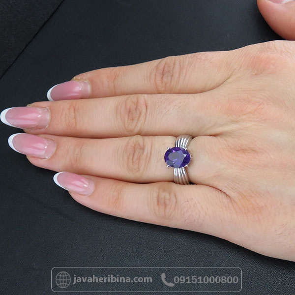 انگشتر آمتیست نقره زنانه بسیار زیبا _کد:34175