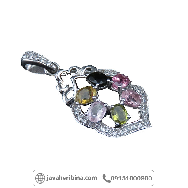 گردنبند چند جواهر نقره زنانه بسیار زیبا _کد:34186