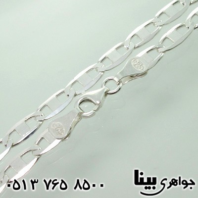 زنجیر نقره طرح تی درشت