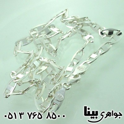 زنجیر نقره طرح تی درشت