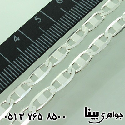 زنجیر نقره طرح تی درشت