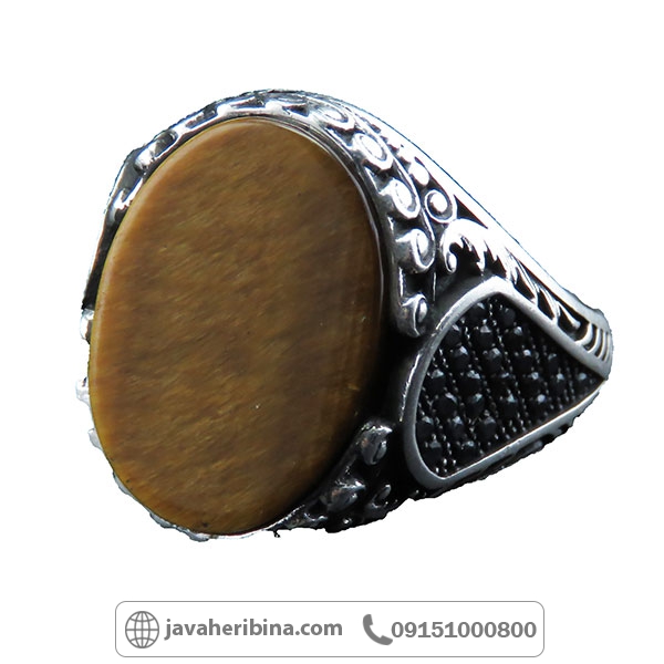 انگشتر چشم ببر نقره با رکاب مارکازیت انگشتر چشم ببر نقره با رکاب مارکازیت