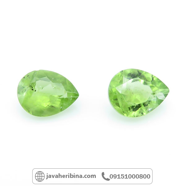 نگین زبرجد تراش اشکی نگین زبرجد تراش اشکی