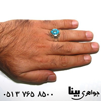انگشتر فیروزه نیشابوری شجری فاخر جدید مردانه