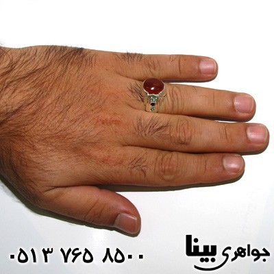 انگشتر چند جواهر عقیق یمنی زمرد و یاقوت کبود مردانه