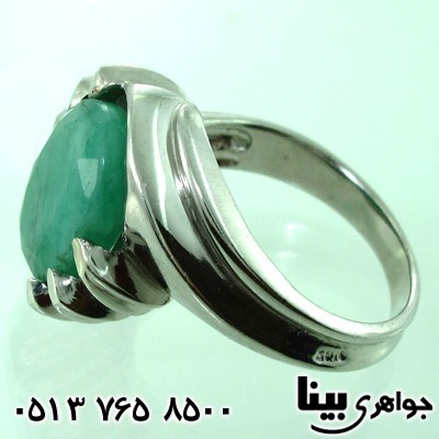 انگشتر زمرد درشت مردانه طرح سما