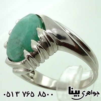 انگشتر زمرد درشت مردانه طرح سما