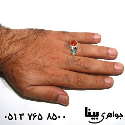 انگشتر چند جواهر عقیق یمنی هفت سنگ مردانه