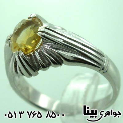 انگشتر سیترین کلاسیک مردانه