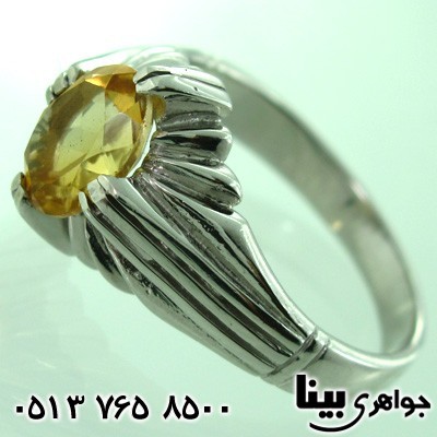 انگشتر سیترین کلاسیک مردانه