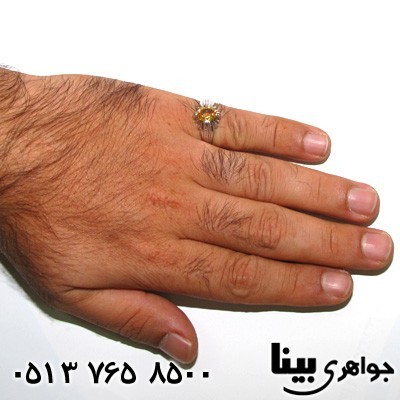انگشتر سیترین کلاسیک مردانه