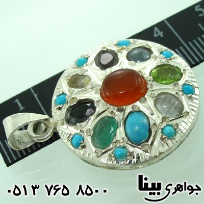 گردنبند چند جواهر 9نگین دور فیروزه فاخر درشت
