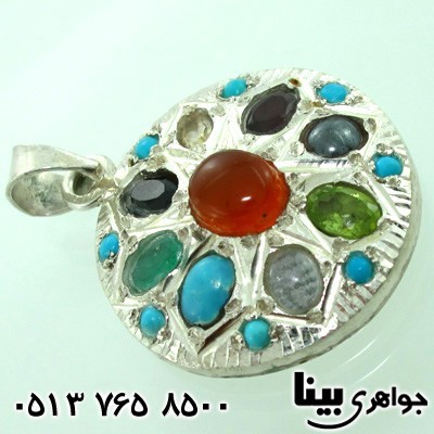 گردنبند چند جواهر 9نگین دور فیروزه فاخر درشت