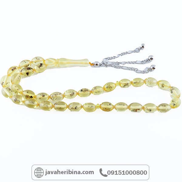 تسبیح کهربا 33 دانه حشره ای تسبیح کهربا 33 دانه حشره ای