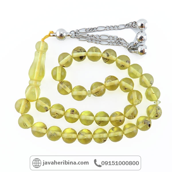 تسبیح کهربا 33 دانه خوش رنگ _کد:34514