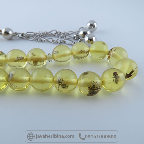 تسبیح کهربا 33 دانه خوش رنگ _کد:34514