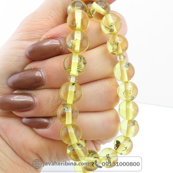 تسبیح کهربا 33 دانه خوش رنگ _کد:34514