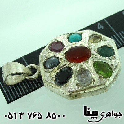 گردنبند چند جواهر 9نگین درشت هشت ضلعی مرغوب