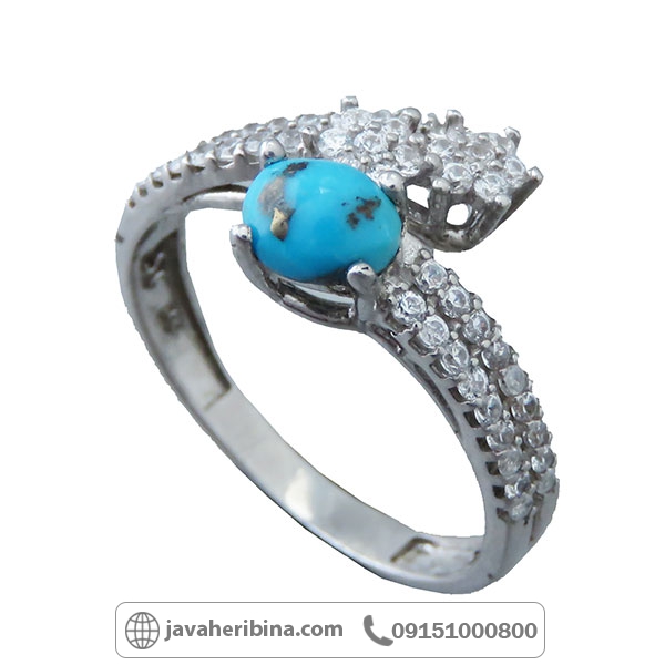 انگشتر فیروزه نقره زنانه _کد:34567