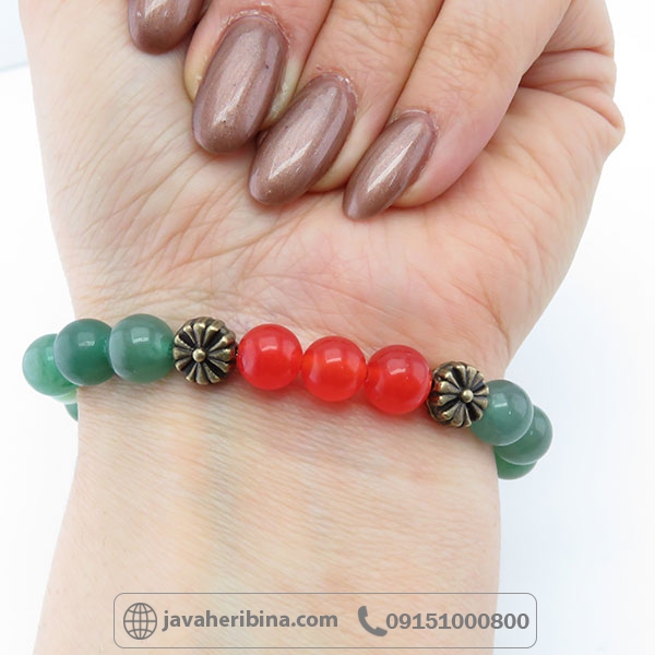 دستبند عقیق و آونتورین _کد:34574