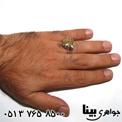 انگشتر یاقوت زرد درشت مردانه طرح سما