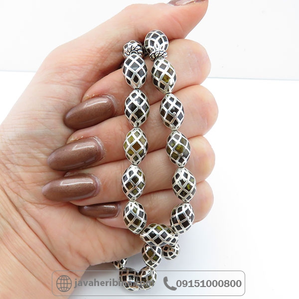 تسبیح سندلوس و نقره 33 دانه فاخر _کد:34602