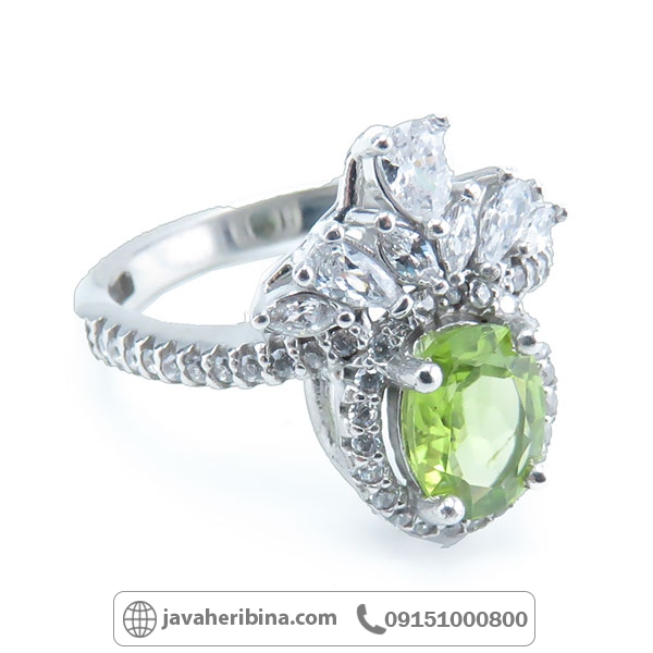 انگشتر زبرجد نقره زنانه زیبا _کد:34606