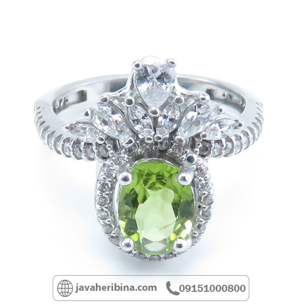 انگشتر زبرجد نقره زنانه زیبا _کد:34606
