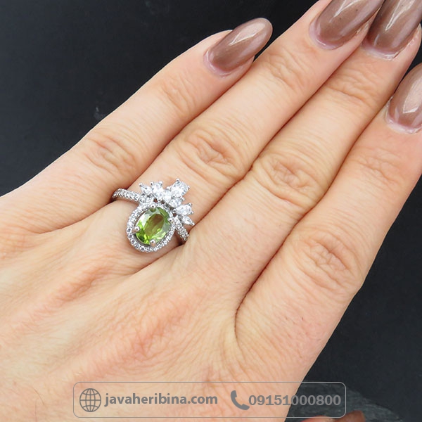 انگشتر زبرجد نقره زنانه زیبا _کد:34606