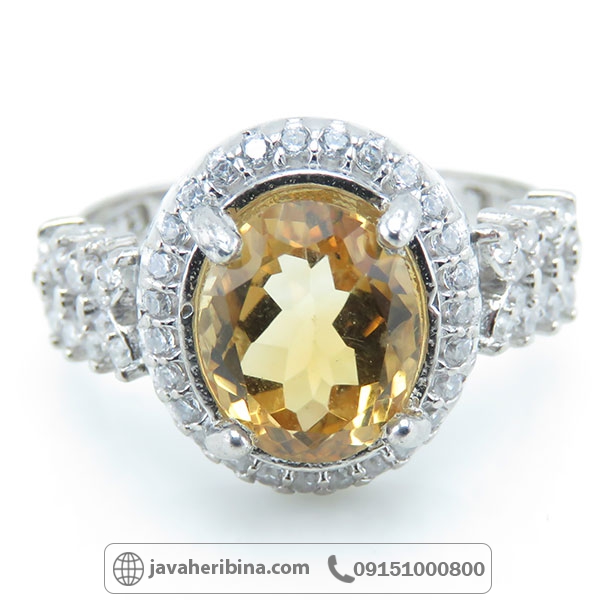 انگشتر سیترین خوش رنگ و شفاف _کد:34612