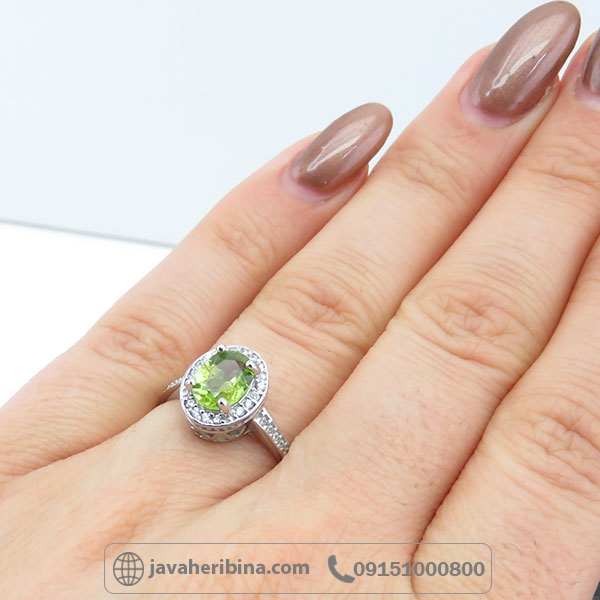 انگشتر زبرجد نقره زنانه _کد:34613