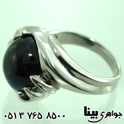 انگشتر یاقوت کبود درشت مردانه طرح سما