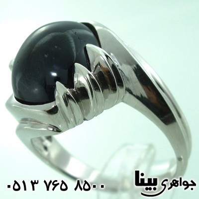 انگشتر یاقوت کبود درشت مردانه طرح سما