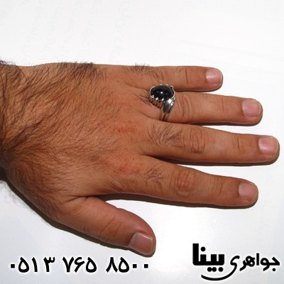انگشتر یاقوت کبود درشت مردانه طرح سما