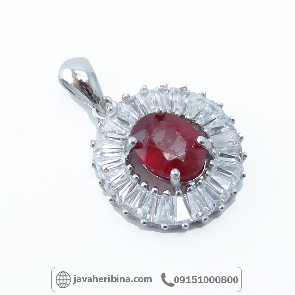 گردنبند یاقوت سرخ نقره زنانه زیبا _کد:34620