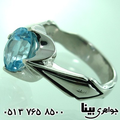 انگشتر توپاز تراش برلیانی مردانه