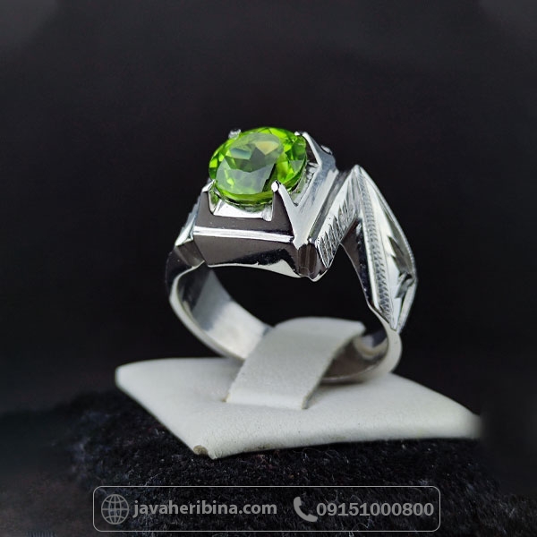 انگشتر زبرجد نقره مردانه بسیار زیبا _کد:34654