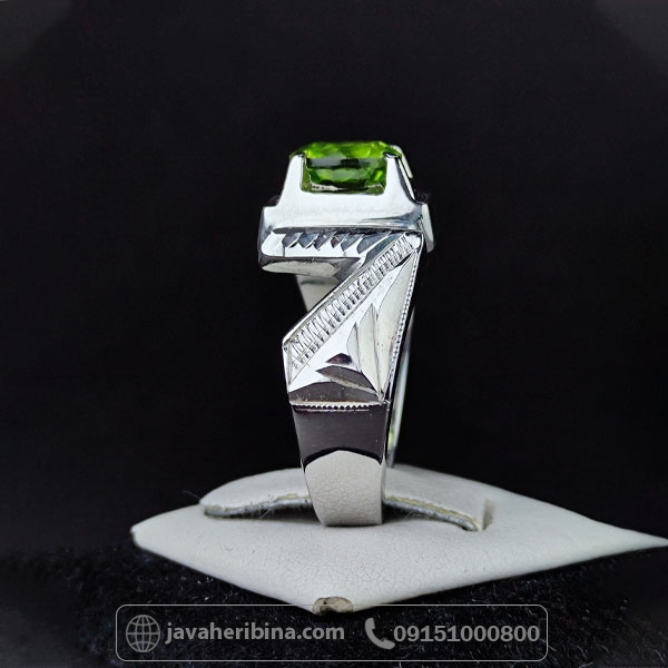 انگشتر زبرجد نقره مردانه بسیار زیبا _کد:34654
