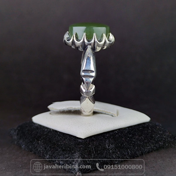 انگشتر یشم یمنی نقره مردانه _کد:34667